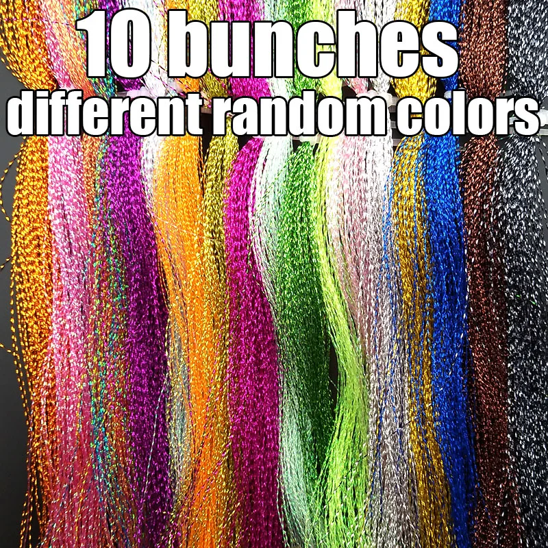 Lunker Fliegenfischer-Tinsel, gedrehte Strang-Schnur, Bindematerial, glänzendes Kristall-Flash-Material, DIY-Material, Hilfshaken, Köderfliegen – Detail 1