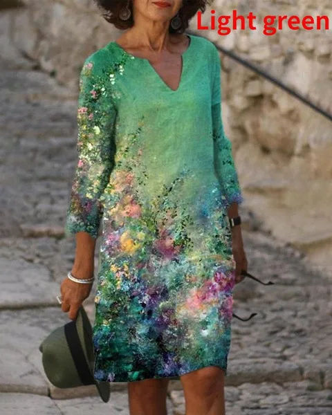 Nieuwe Lente Vrouwen Losse Vintage Ruches Jurk Zomer Grote Big Gedrukt Boho Casual Partij Elegante Jurken Plus Maten