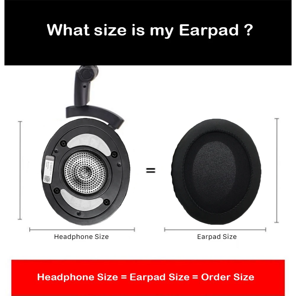 KQTFT – oreillettes de remplacement universelles noires, toutes tailles, pour écouteurs ovales, 90x70, 95x75, 100x80, 105x85, 110x90, 120x100mm