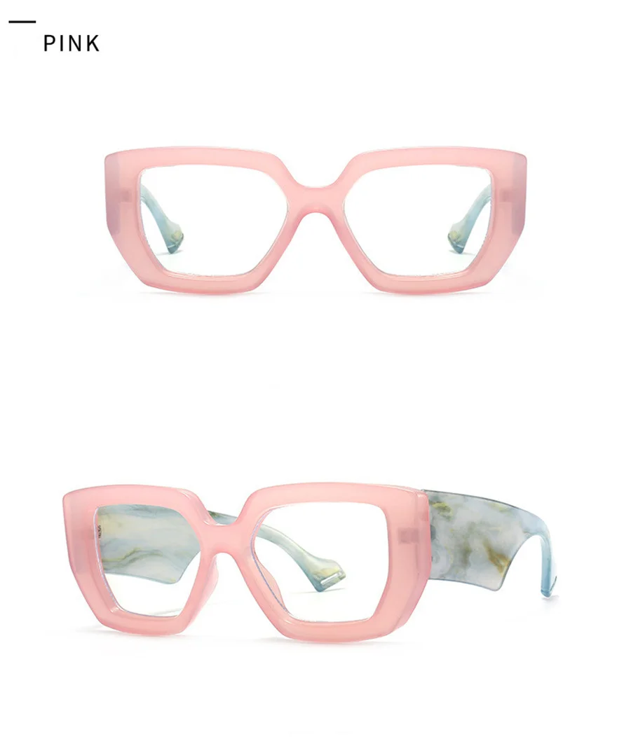 Neue Fashion Square Frauen Brille Rahmen Luxus Klar Anti-Blu-Ray Frühling Scharnier Breite Beine Brillen Männer Optische Polygon rahmen – Detail 11