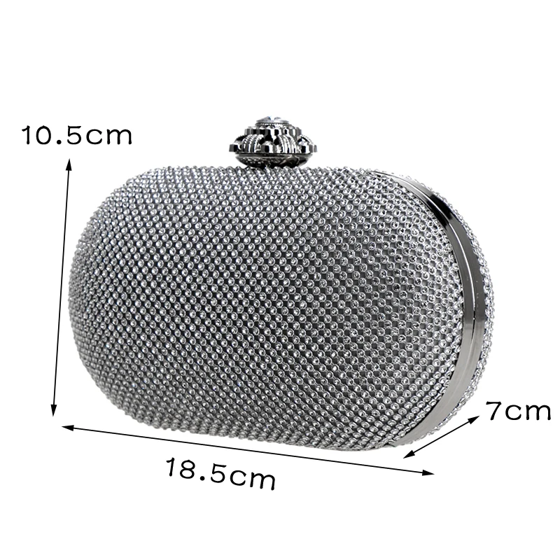 Finger ring rhinestones women evening bags metal luxury new lady clutch wedding party shoulder chain handbags diamonds purse