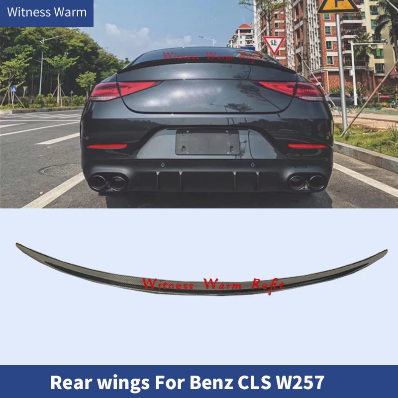 Fit for Mercedes Benz Cls Class W257 C257 Cls400 Cls550 Cls53 Style 2018 2019 2020 Carbon Fiber/frp Rear Trunk Lip Spoiler Wings