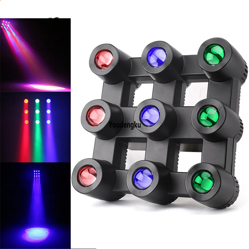 

2pcs New Arrival LED pro dmx Blinder Matrix Wash beam 9x40w RGBW 4in1 9 eyes beam lyre led blinder matrix dj light