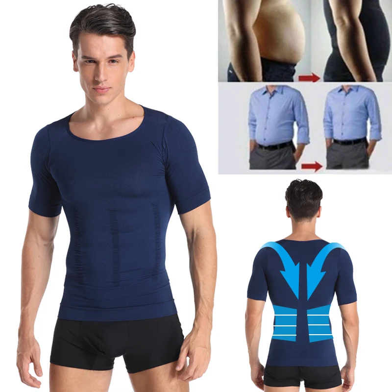 Classix Men Body Toning T-Shirt Slimming Body Shaper Posture Shirt Belly Control Gynecomastia Vest Compression Man Tummy Corset