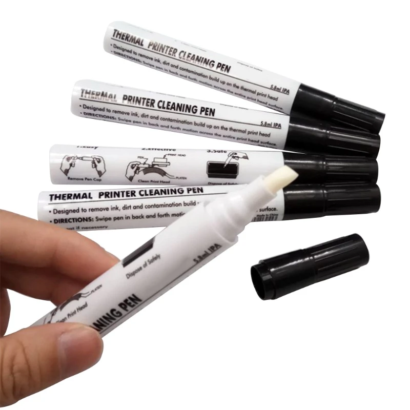 41QA 5 Pcs Maintenance Pen Decontamination Pen Printer Printhead Cleaning Pen Label Card Printer Thermal Printer Cleaning Pen