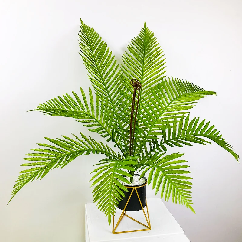 80cm 8 Heads Large Palm Tree Tropical Palm Plants Fake Persian Leaves Plastic Fern Grass Hanging Plants For Home Wedding Decor