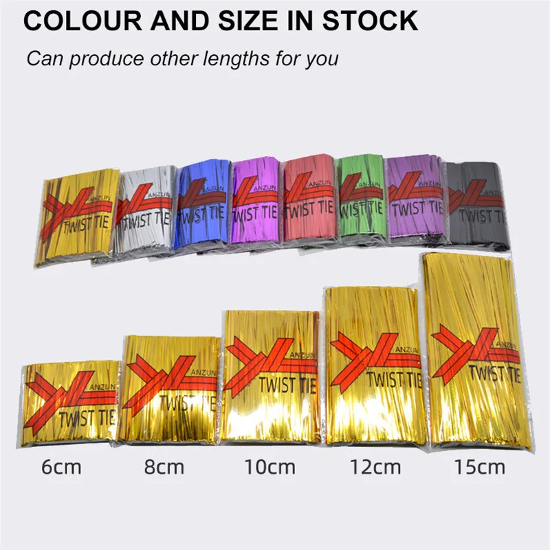 800 teile/los 6 cm Süßigkeiten Tasche Stahl Backen Verpackung Ligation Lollipop Dessert Abdichtung Draht Metallic Twist Krawatte – Detail 1
