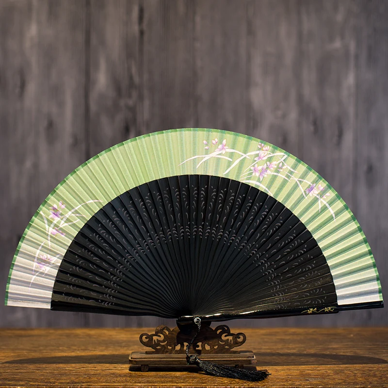 |Orchid grass] antique fan folding fan Hanfu folding fan Hanfu fan female fan Chinese style