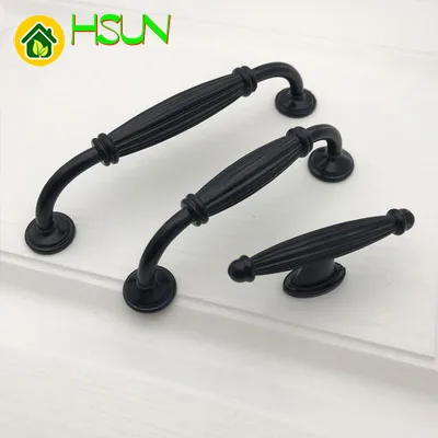 

Chic Drawer Dresser Pulls Handle Black Cupboard Knobs Kitchen Cabinet Handle Furniture Hardware