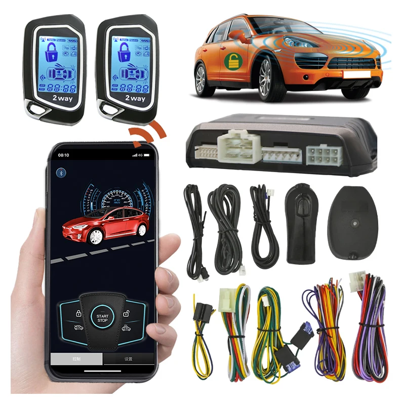 

Intelligent System Car Alarm With Autostart Ignition Central Lock Smart Start Stop Engine Keyless Entry Connected Phone Two Way