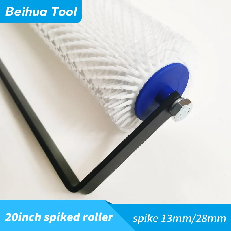 20inch Spiked Roller Brush Self-leveling Cement Tools 50cm Plastic Screed Spike Roller berry for Epoxy Floor Paint Tools