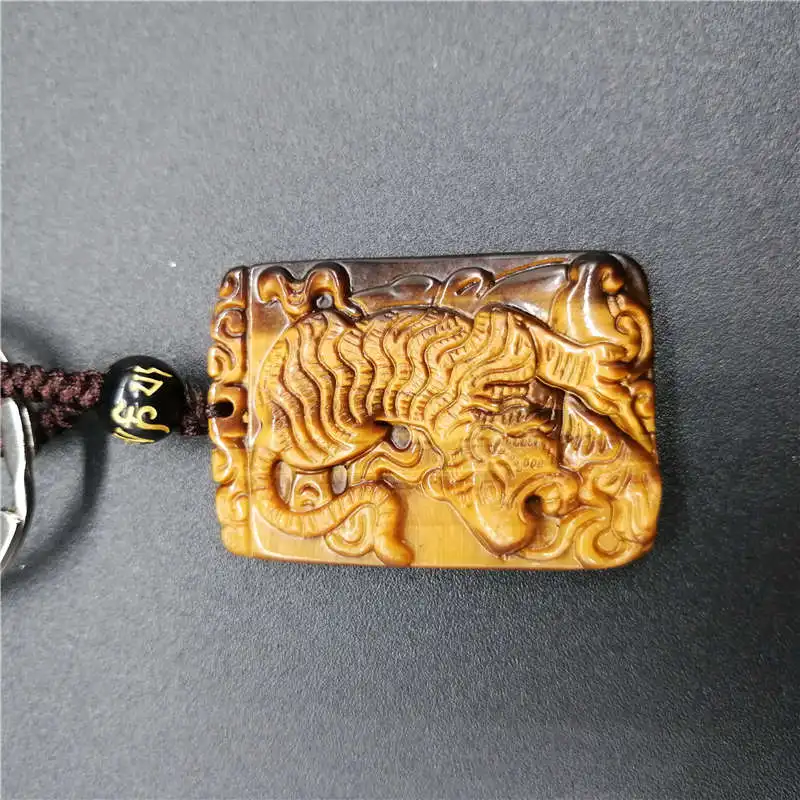 Natural tiger eye pseudocrocidolite tiger KeyChain Men crystal KeyChain lucky accessories transhipped KeyChain 6