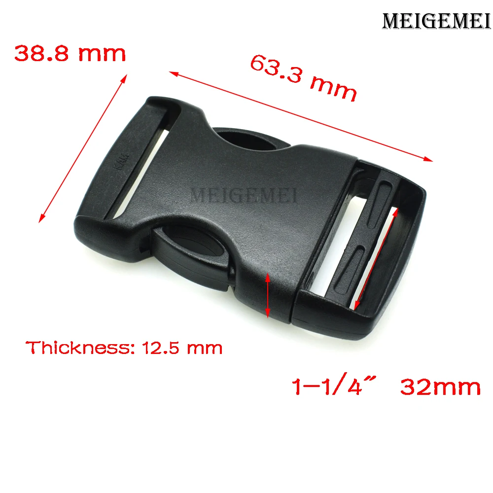 20mm 25mm 32mm 38mm 50mm Plastic Buckle black Arched&Inner Detach Buckle For Backpack Straps Outdoor sports backpack