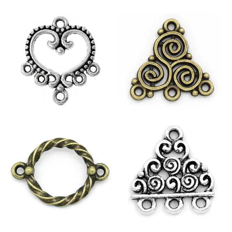 DoreenBeads Alloy Connectors Findings Knot Antique Bronze Flower Hollow Pattern Jewelry DIY Findings Handmade Earrings Charms