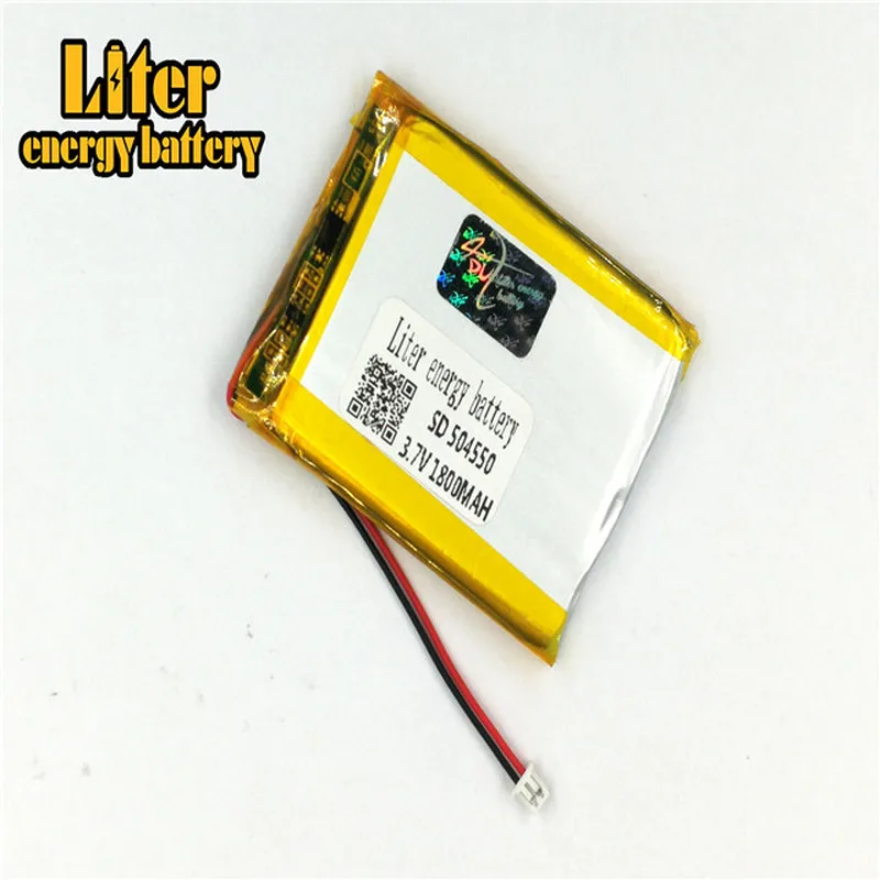 1,25 mm 2-pinowe złącze 3,7 V 504550   1800mah akumulator lipo MP3 MP4 MP5 małe zabawki polimerowa bateria litowa