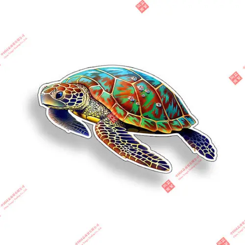 Creative PVC  Sea Turtle Sticker Colorful Laptop Cup Cooler Car Vehicle Window Bumper Decal Car Decal  Decoration Laptop