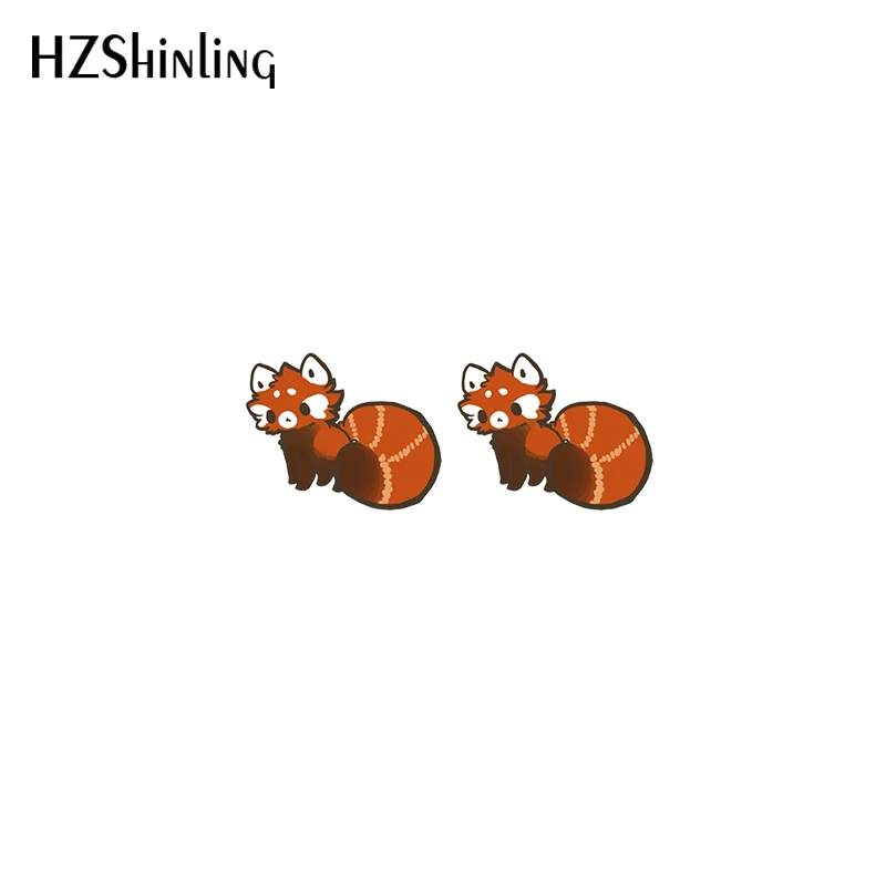 Red panda Acrylic Stud Earrings Resin Epoxy Fashion Jewelry