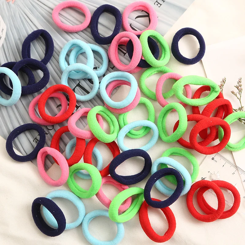 Coleteros pequeños de 3cm para niña, accesorios para el cabello, bandas de goma blancas, accesorios de goma para corbata, 50 unidades por lote