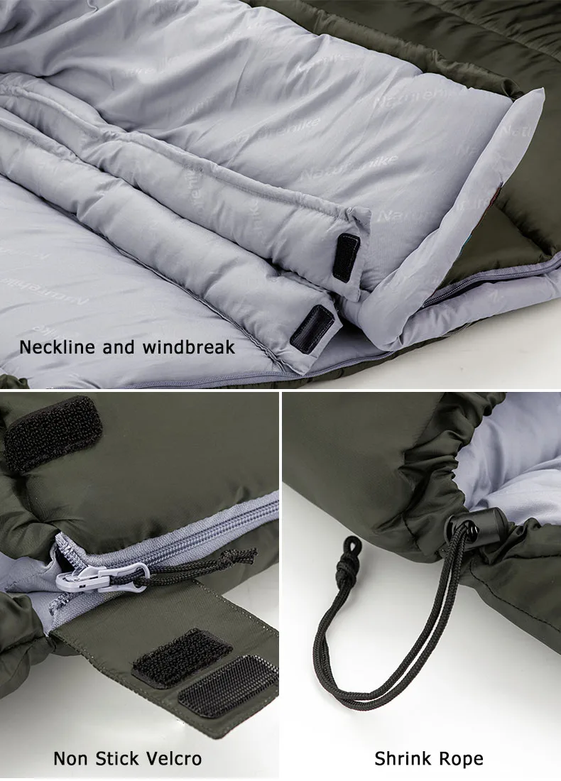 Naturehike Schlafsack Ultraleicht Baumwolle Schlafsäcke Camping Getriebe Notfall Schlafsack Camp Schlafen Gears Eis Flamme Quilt – Detail 14