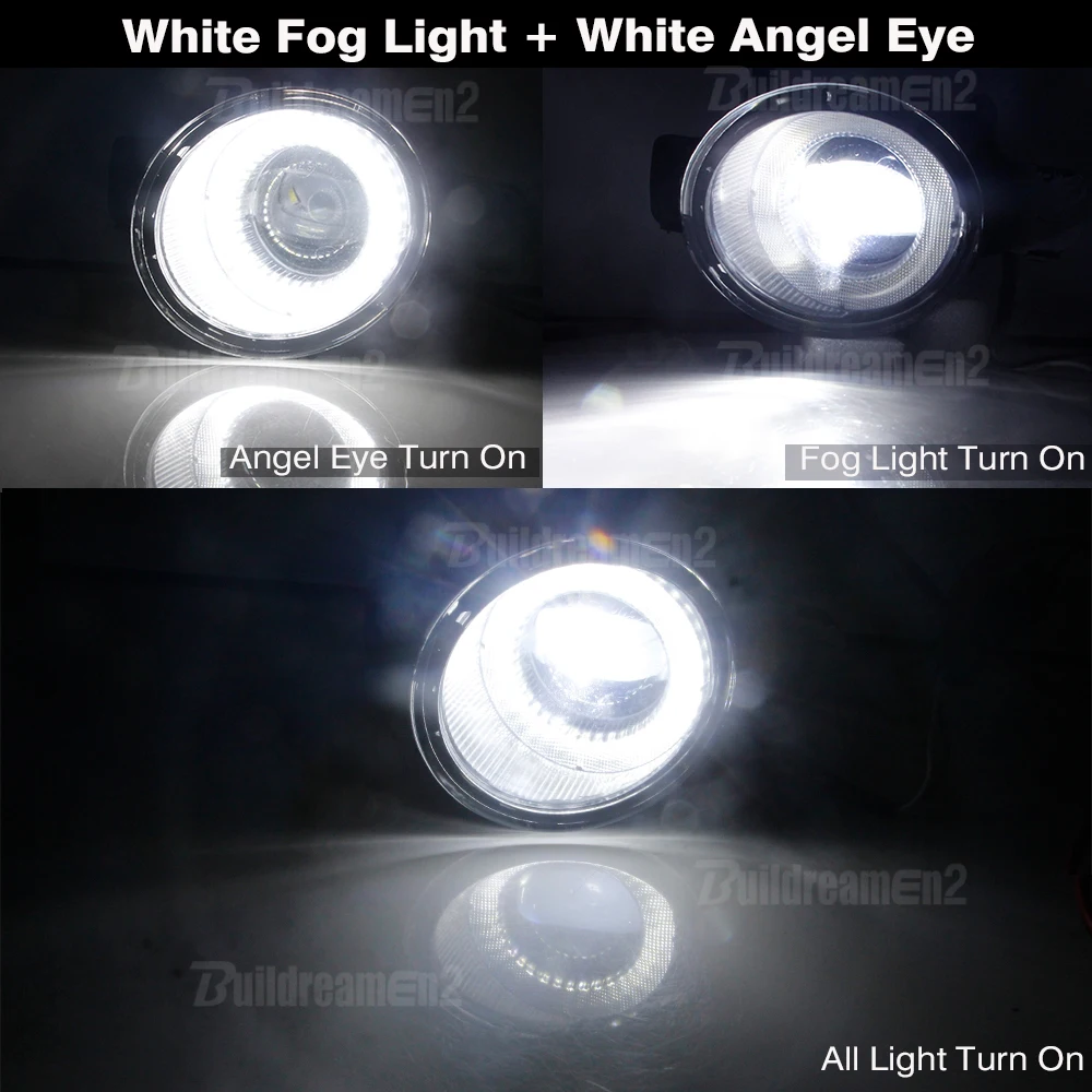 2 X Angel Eye Fog Light Assembly For Nissan X-Trail T30 2001-2006 30W Car Right + Left LED Lens Fog Daytime Running Lamp DRL 12V