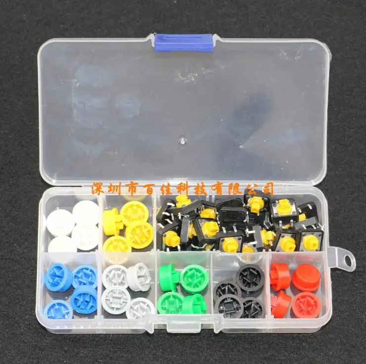 B3f - 4055 Schakelaar Touch Switch + 7 Soorten Kleur Knop Cap Classificatie Doos Suite