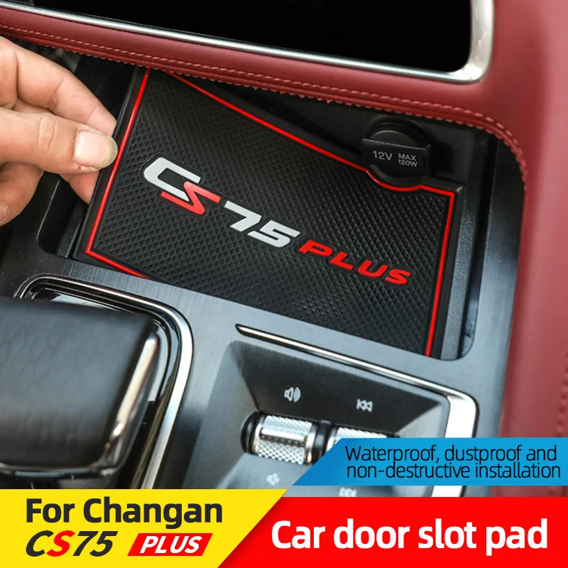 Car Gate Slot Mat For Changan CS75 PLUS 2020 2021 Silicone Interior Door Pad/Cup Waterproof And Non-slip Decorative Accessories