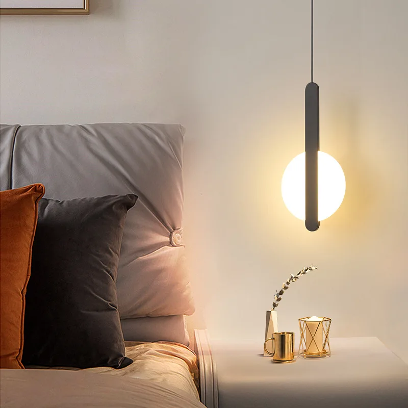 NEW Nordic LED Bedroom  Pendant Lights Creative Bedside Lamp Single Head Small Chandelier Personality Hanging Lamp AC110V AC220V