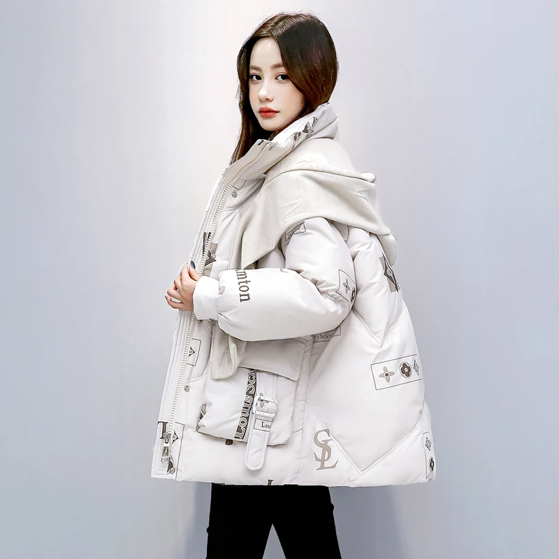 New style jacket cotton women winter coat warm knit hat down cotton jacket parka coat Korean casual loose winter coat women