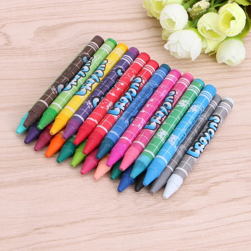 12 Colors Safety Student Drawing Set Colorful Kids Paint Stik Pen