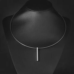 3pcs/lot Stainless Steel 1mm Thickness Wire Necklace Blank Bar Collar Choker Fashion Jewelry Necklace Gifts