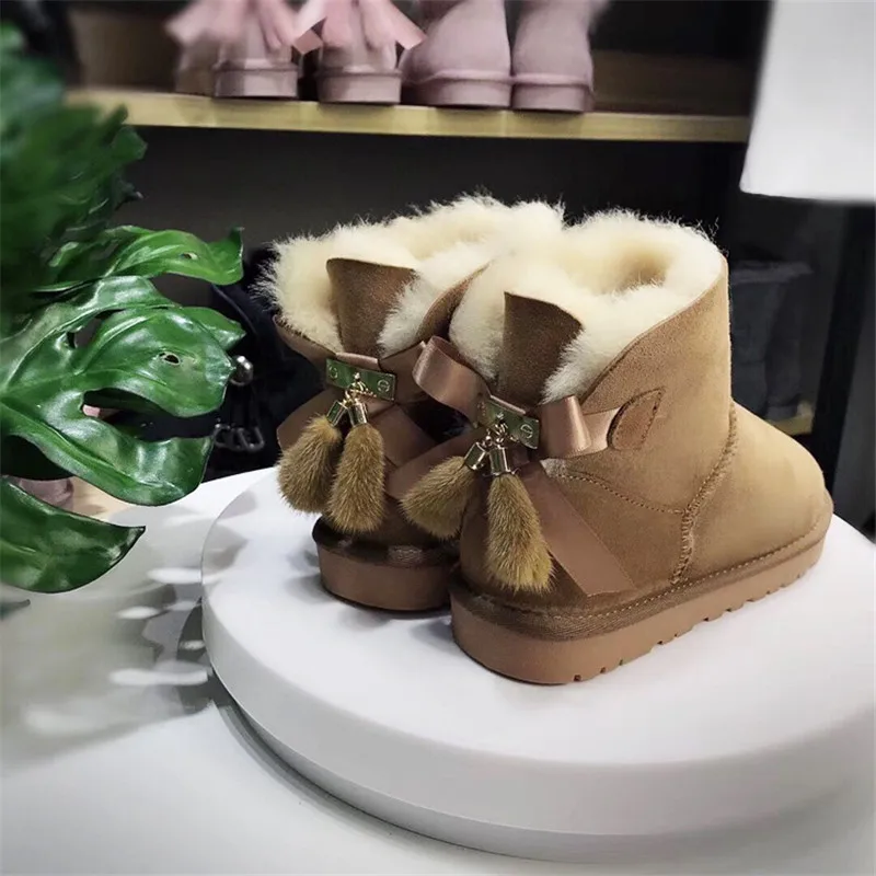 Top Quality Shoes Women Genuine Sheepskin 2022 Natural Wool Women\'s Winter Woman Snow Boots Women Boots Women Shoes