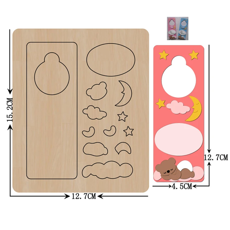 Cute Rectangle Circle Lable Cutting Wood Dies 2020 New Craft Wooden Die Suitable for Common Die Cutting Machines on the Market