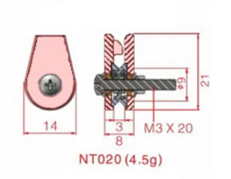 Machine à enrouler les roues en fil de céramique en forme de V, anti-cavalier, vis M3, anti-cavalier, NT020