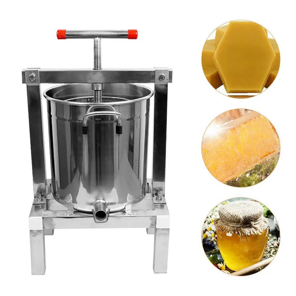 

Stainless Steel Paraffin Honey Presser Machine Manual Fully Enclosed Wax Press Machine Waxing Machine Honey Rolling Mill 1Pc