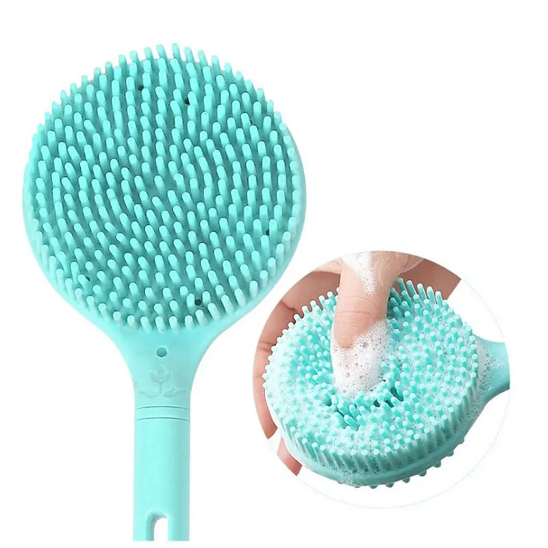 Long Handle Shower Body Scrub Brush Multifunctional Silicone Body Bath Brush Back Scrubber