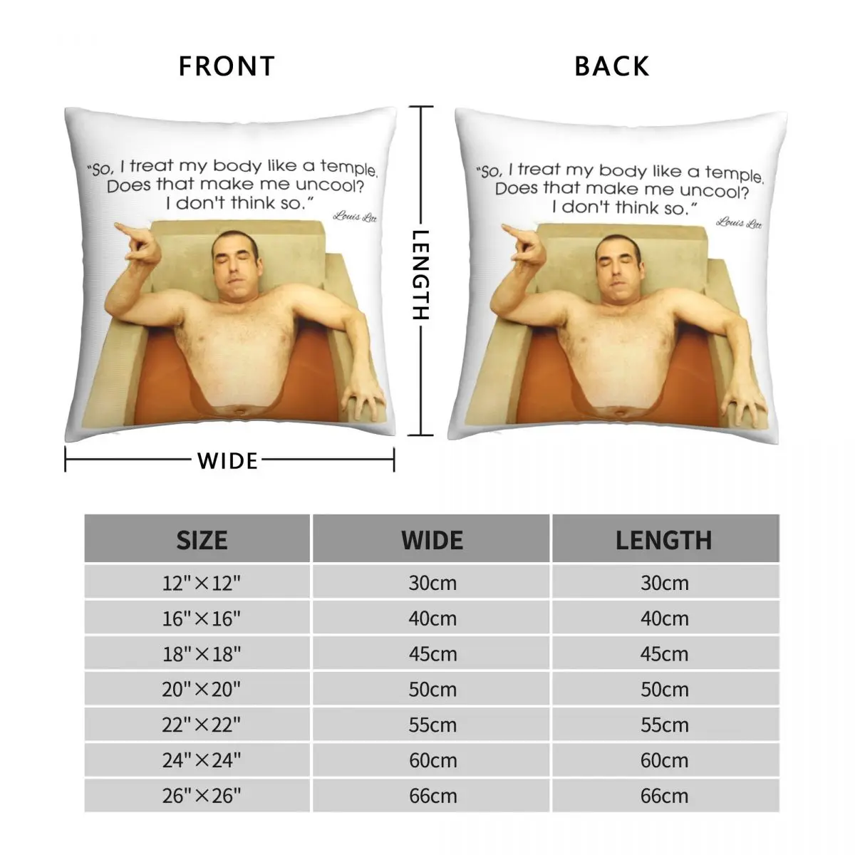 Louis Litt Suits Funny Quote Pillowcase Polyester Linen Velvet Pattern Zip Decor Pillow Case Car Cushion Cover