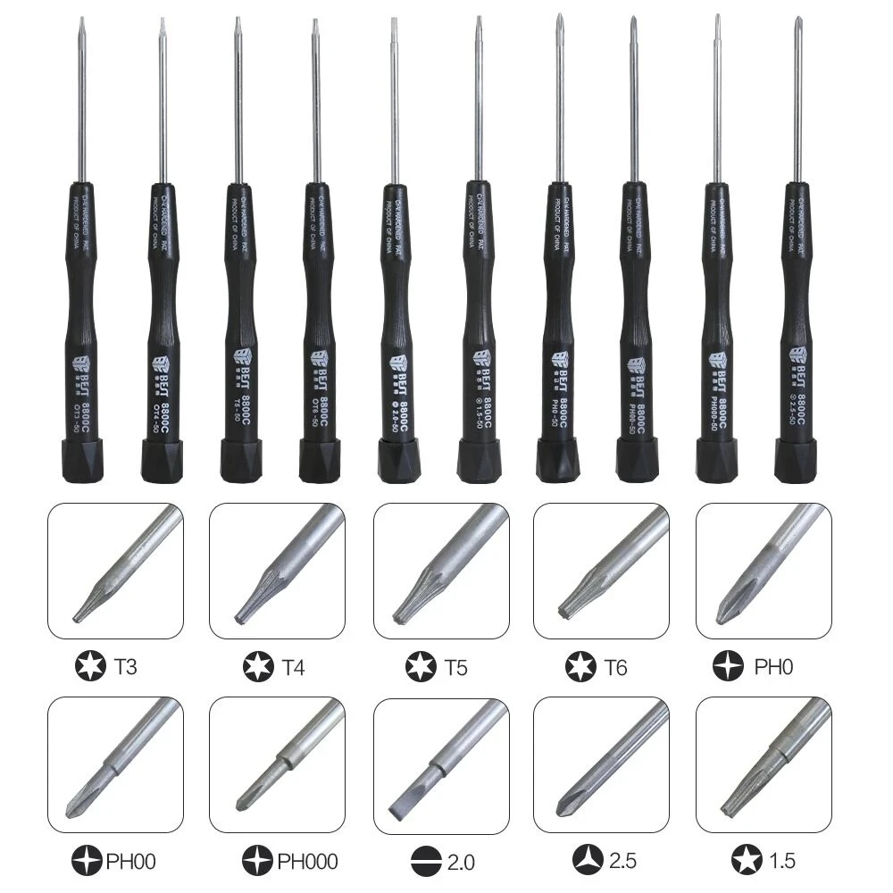 BST-8800C Precision screwdriver Set 10 in 1 For Macbook Pro Laptop For Samsung Cellphone Repair Tool