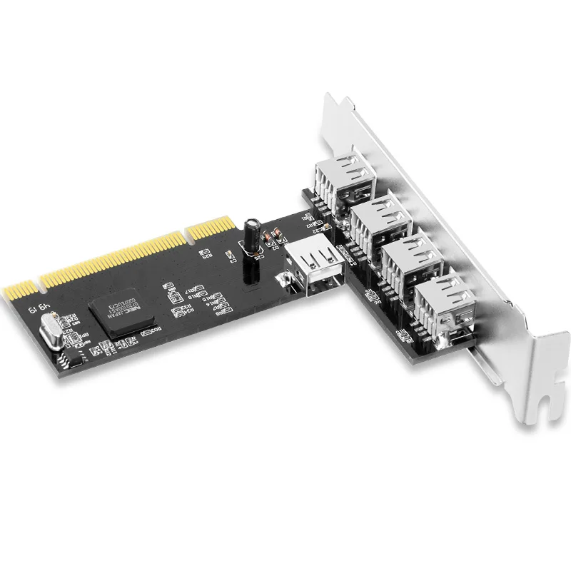 Плата расширения HAGOOGI PCI-USB 2,0, 5-портовый адаптер USB 2,0, 4 внешних порта s + 1 Внутренний порт Hub Nec720101