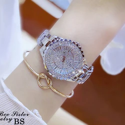 2019 Ladies Crystal Watch Women Luxury Rhinestone Watches Lady Diamond Dress Wristwatches relojes para mujer bracelet watch