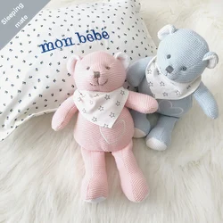 Cute Little Bear Knitted Animal Doll for Boy Girl Gift Soft Knit Stuffed Animal Toys Sleeping Mate