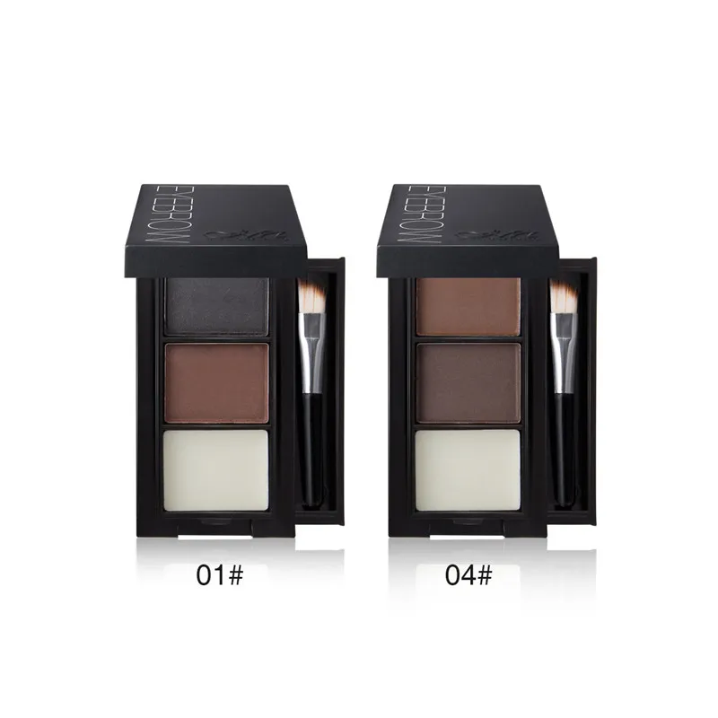 Eye Shadow Eye Brow  Waterproof 2 Color Eyebrow Powder Palette Eyebrow Wax with Double End Brush Make Up Set Cosmetic T0655