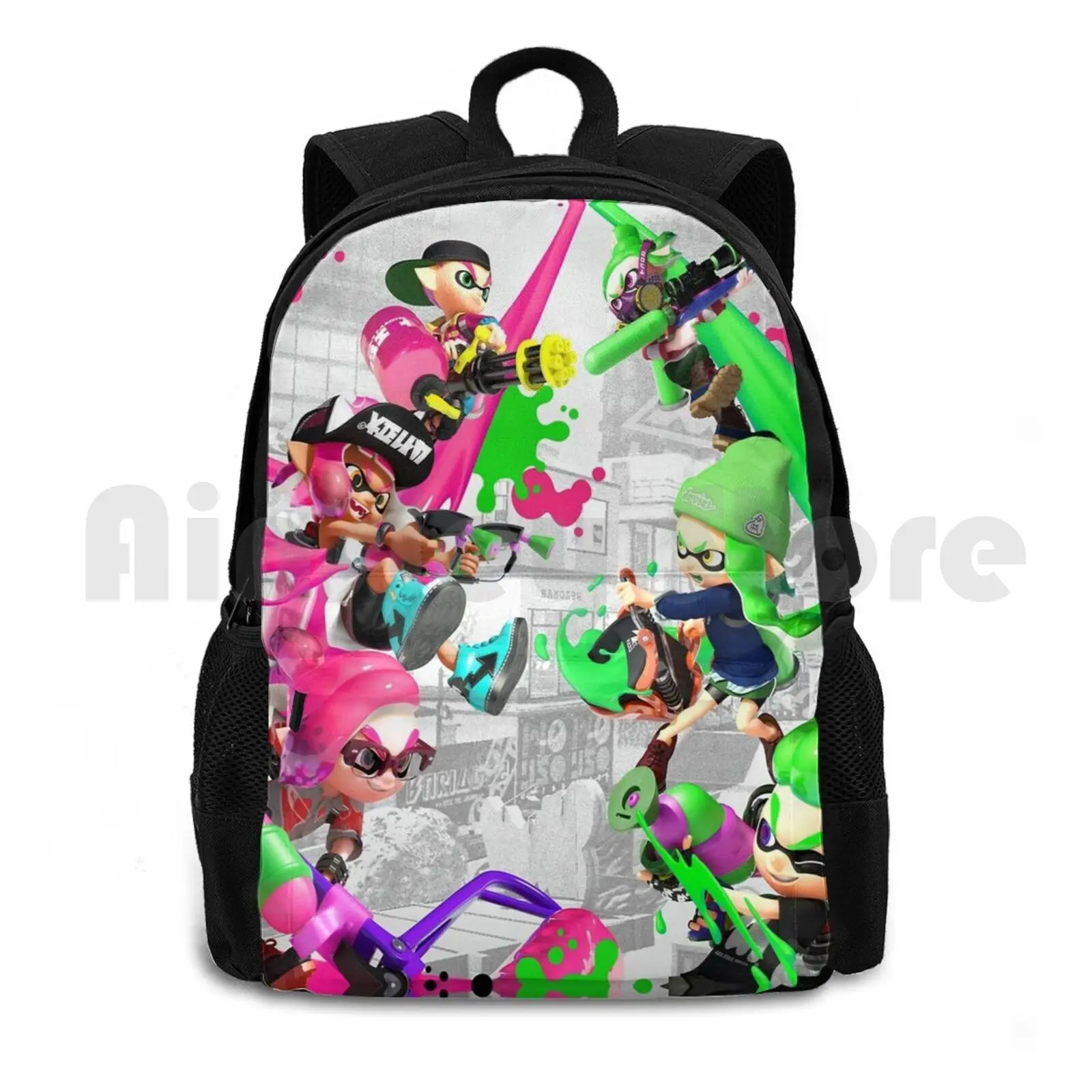 Splatoon 2 Poster Outdoor Hiking Backpack Riding Climbing Sports Bag Splatoon 2 Splatoon Wii U