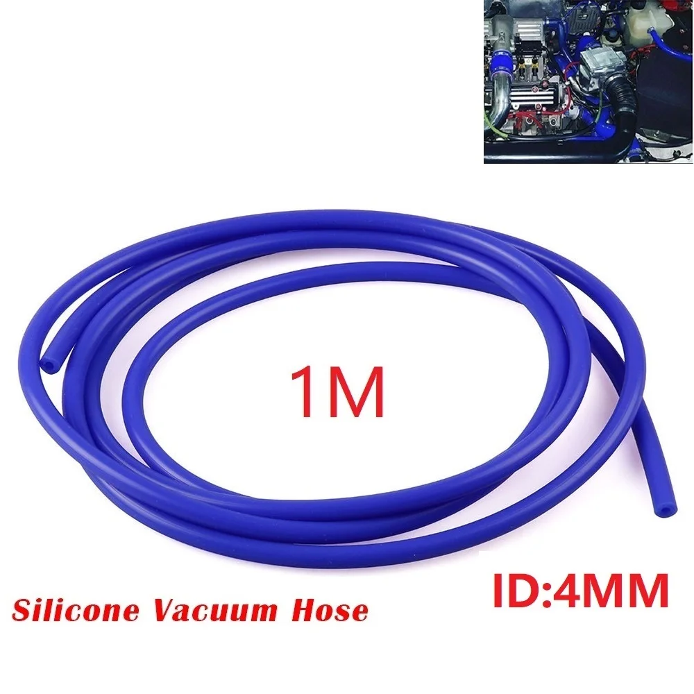 Free shipping Universal 1m Silicone Vacuum Tube Coolant Hose Silicone Tubing Intercooler Pipe ID 4mm 3mm