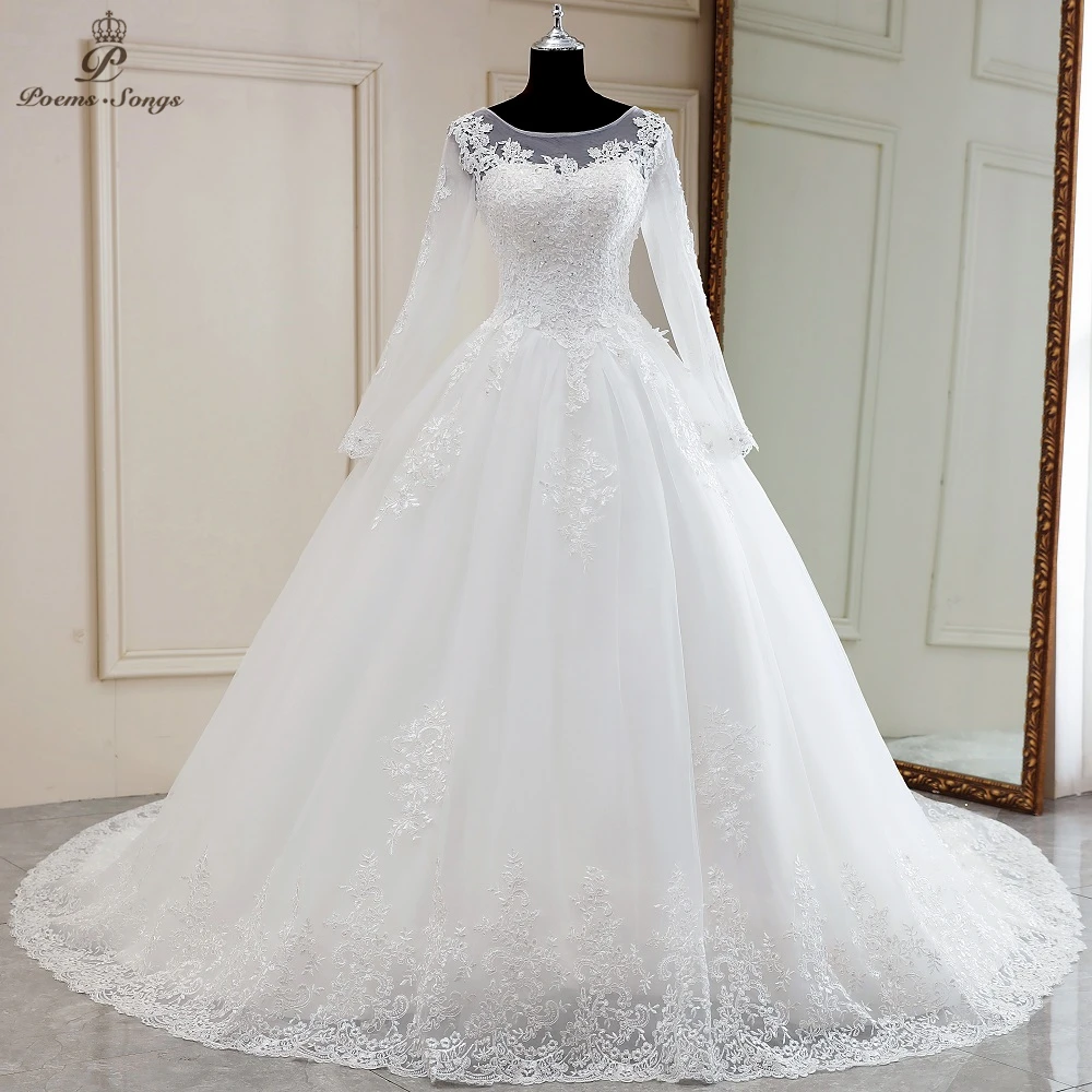 Real photo Elegant long sleeves wedding dress boho marriage dress robe de mariee vestidos de novia wedding gown Bridal dress