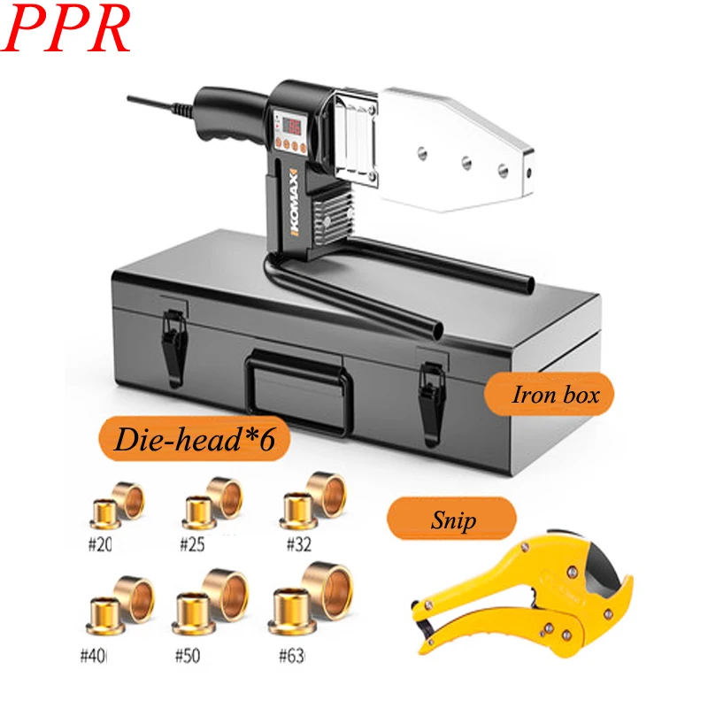 220v電気パイプ溶接機 800 ワット自動 20/25/32 ミリメートルチューブ溶接機ppr pe、pb pvcチューブパイプ溶接ツールキットタイプ 63