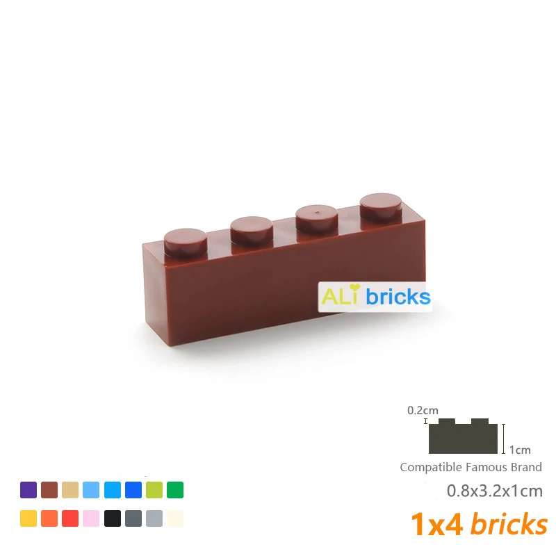 60PCS DIY Building Blocks Thick Figures Bricks 1x4 Dots Educational Creative Size Compatible With Brand Toys for Children 3010