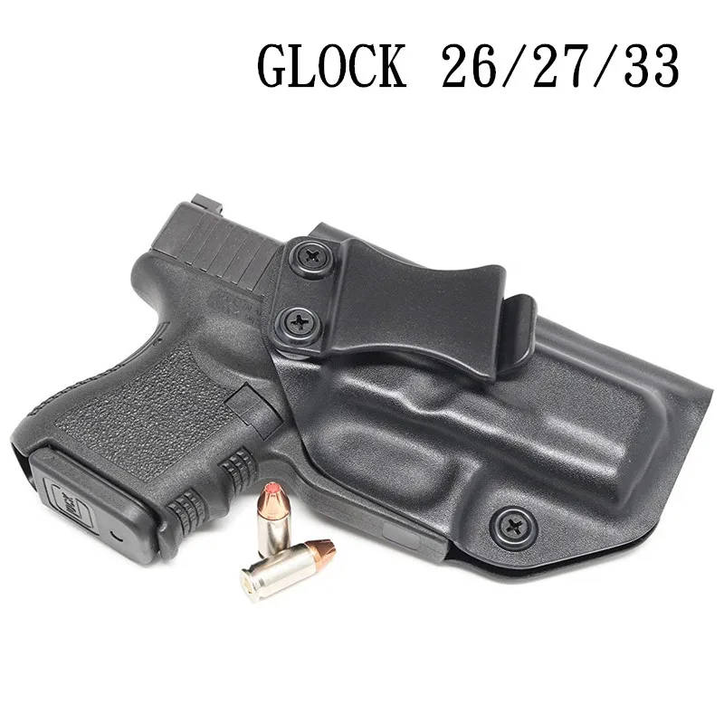 Imagem -03 - Dentro da Cintura Iwb Kydex Coldre Personalizado para Glock 17 19 22 23 25 26 27 31 32 33 43 Escondido mm Pistola Case Beltclip