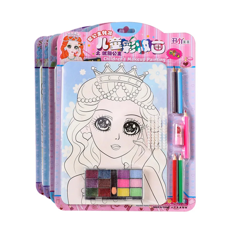 BalleenShiny Child Makeup Painting Set Girl Doodle Cosmetic Toys Princess Beauty Lipstick Eyeshadow Palette Coloring Toy Gift