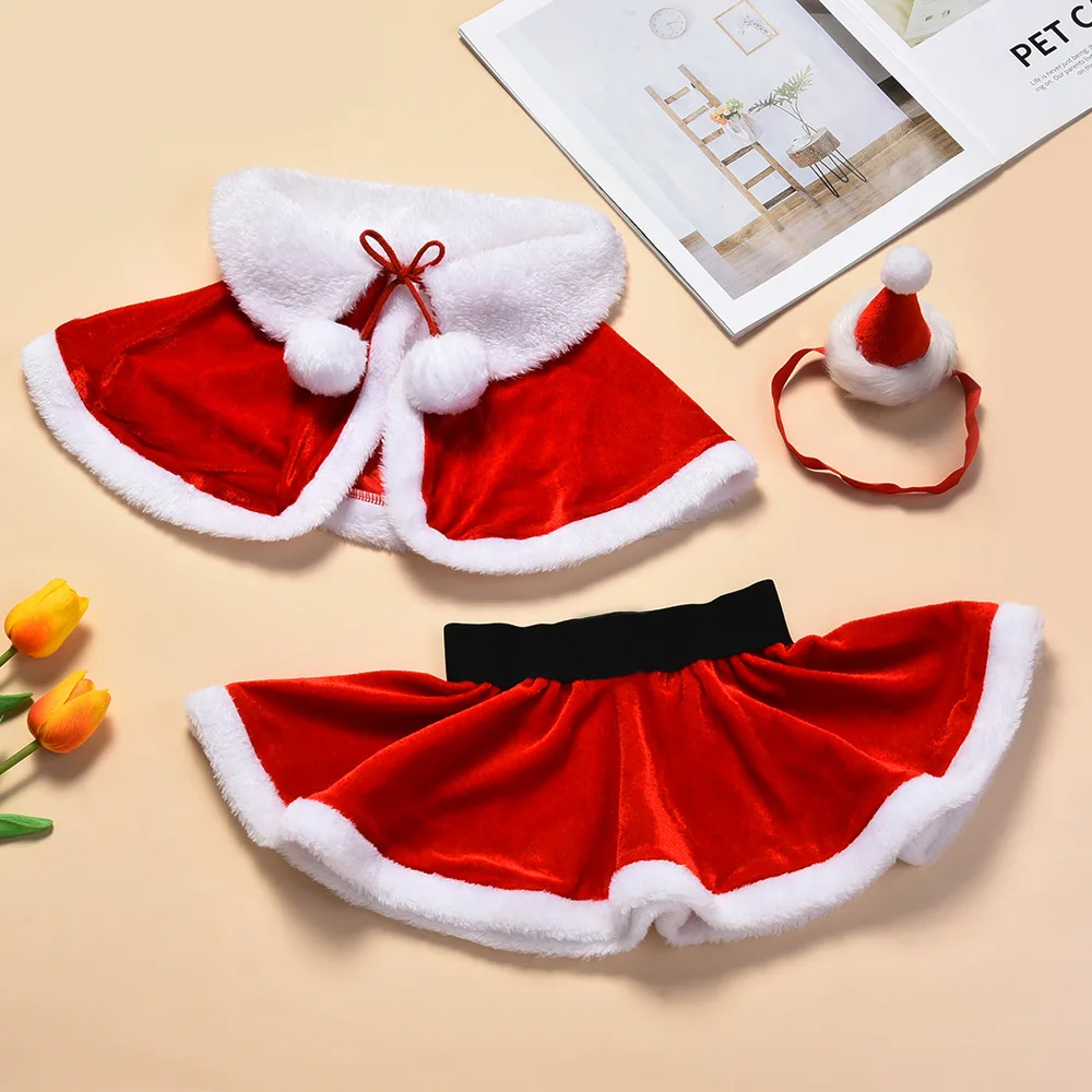 Baby Toddler Girls Christmas Costume Clothing Sets One Size Suit for 0-24M Little Kid Girls Santa Cosplay Wear christmas  2021