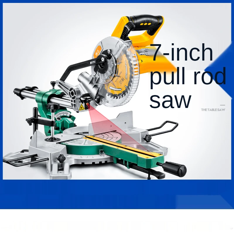 

7-inch 45 Degree Upgraded Rod Miter Saw with Extended Guide Rail Multi-function Miter Woodworking Tool Aluminum Sawing Machine